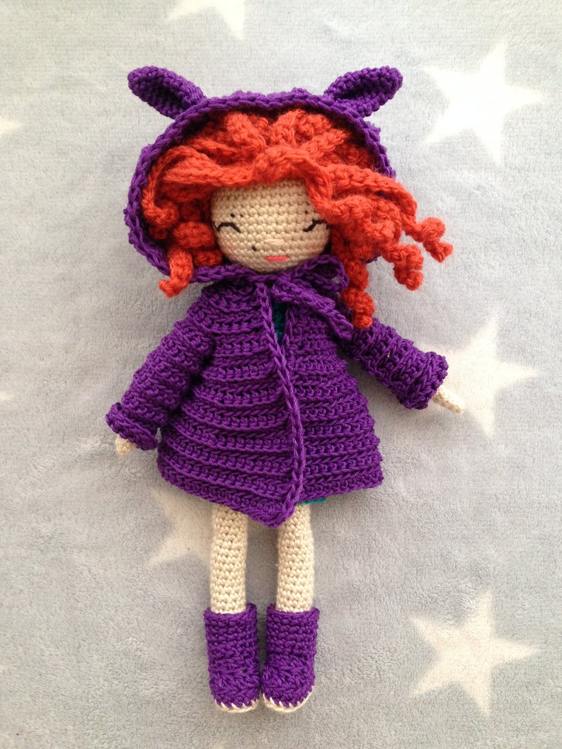 Patrón ganchillo muñeca amigurumi con ropa/Crochet pattern amigurumi doll with clothes - con Olgamigurumi