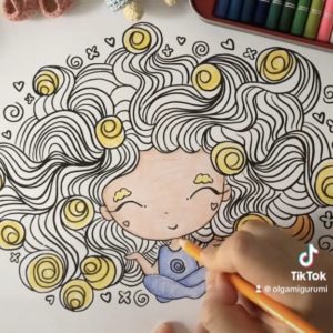 Pagína para colorear, imprimible, dibujo de muñecas