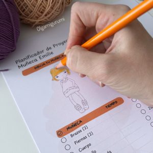 Planificador de Proyecto de Crochet para crear la muñeca Emilie